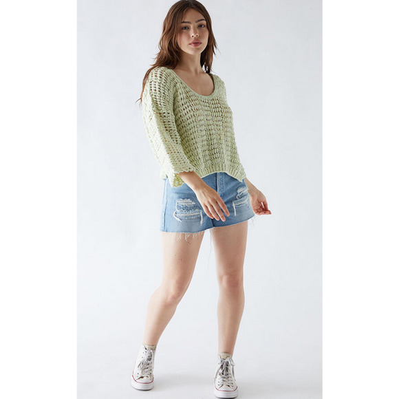 Free People Womens Cozy Pullover Sweater Green Size S 0845 - Picture 4 of 4